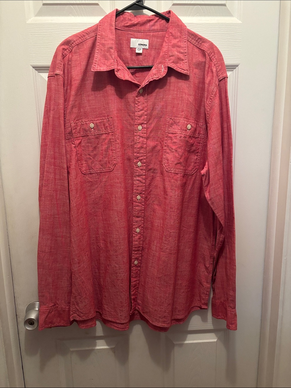 Sonoma Men's Coral Button-Down Casual Shirt
